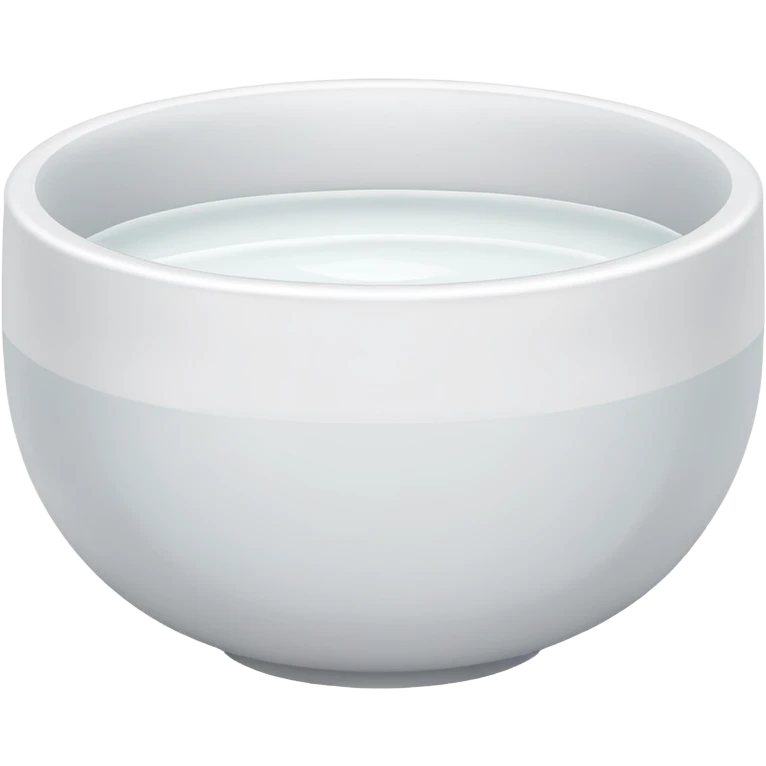 white bowl with plain white liquid inside, no gloss, no spoon, minimal, simple, clear emoji