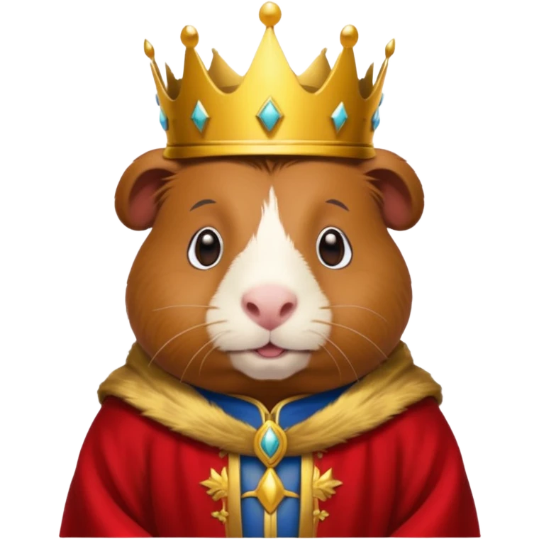 guinea pig king with golden crown and red robe emoji