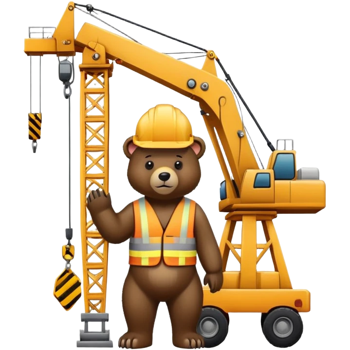 Bear operating a construction crane emoji