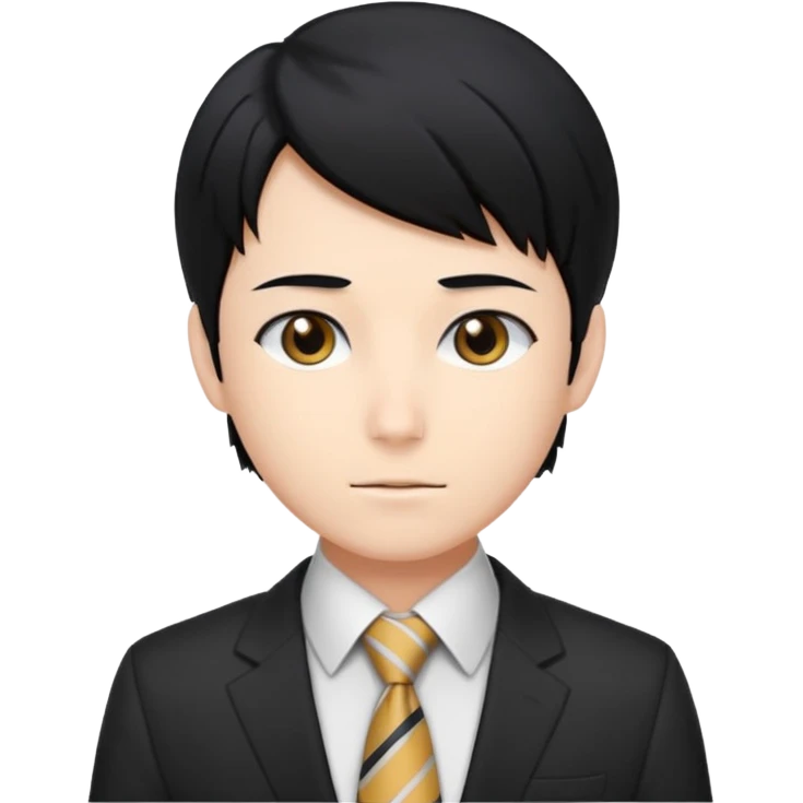 anime with tie, business emoji