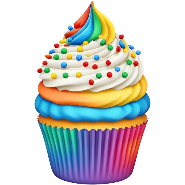 Rainbow cupcake  emoji
