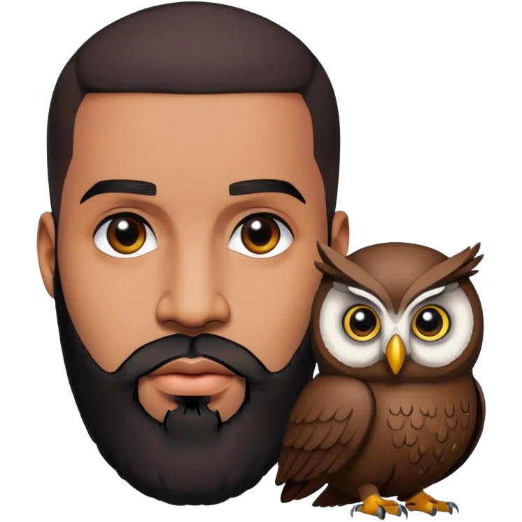 Drake rapper with beard and OVO owl logo emoji