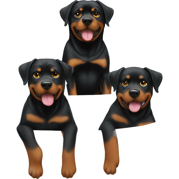 Two Rottweilers in a bathtub  emoji
