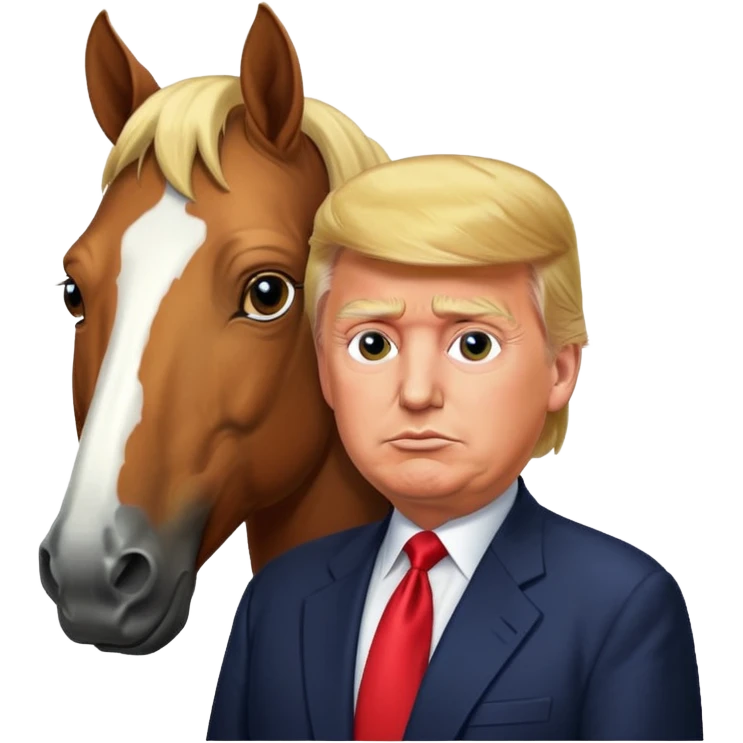Donald trump with a horse emoji