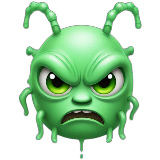 Angry half liquid alien with 2 antennas emoji