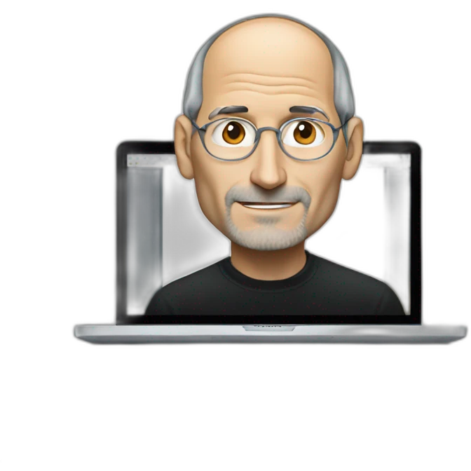 steve jobs using a microsoft laptop emoji
