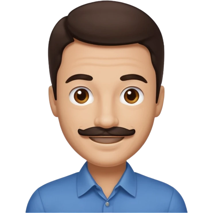 Ricky Bell with dark brown hair and thin mustache emoji