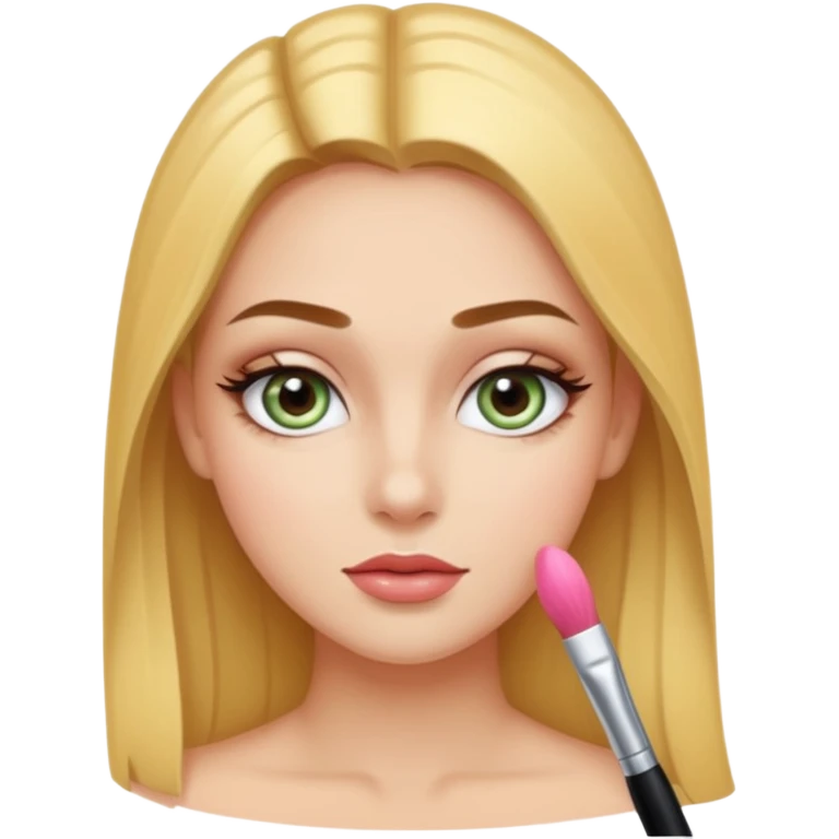 jeune adulte avec du maquillage sans pinceau emoji