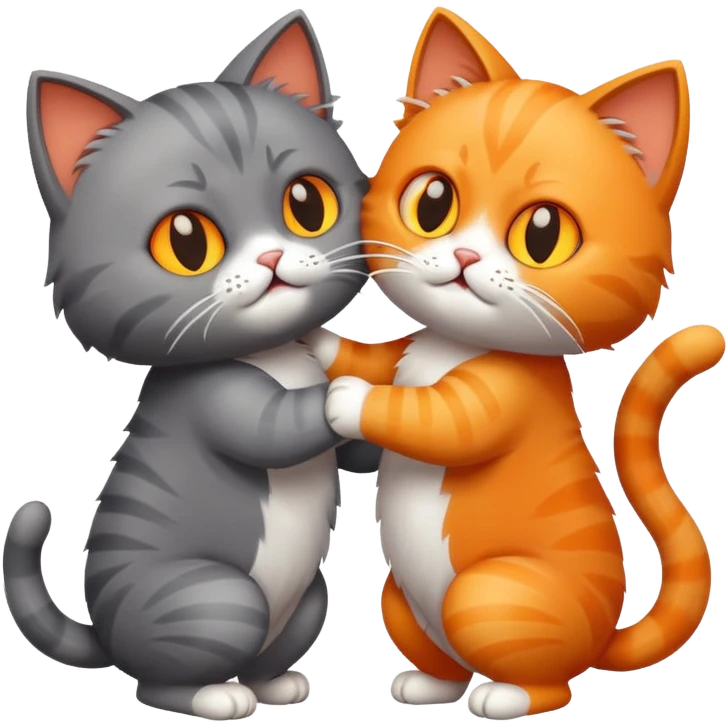 Two cats fighting emoji
