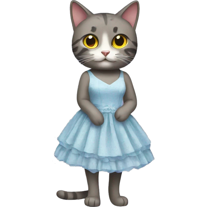 cat wearing a dress emoji