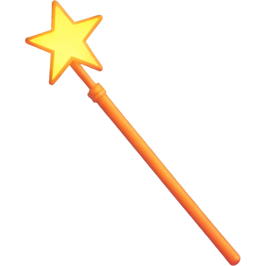 magic wand with glowing tip emoji