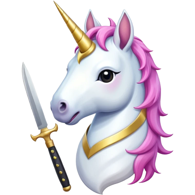 Unicorn with knife  emoji