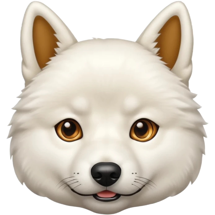 White Jindo dog has shrap face emoji