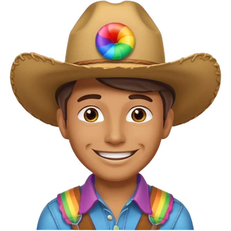 Cowboy with rainbow hat emoji