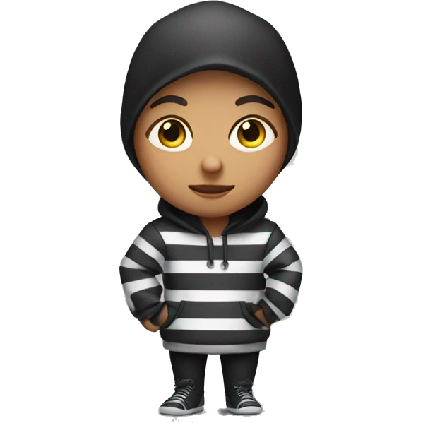 Thief in a striped sweatshirt girl emoji