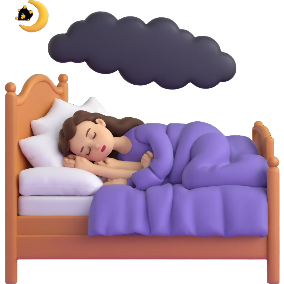 girl sleeping in bed snoring emoji