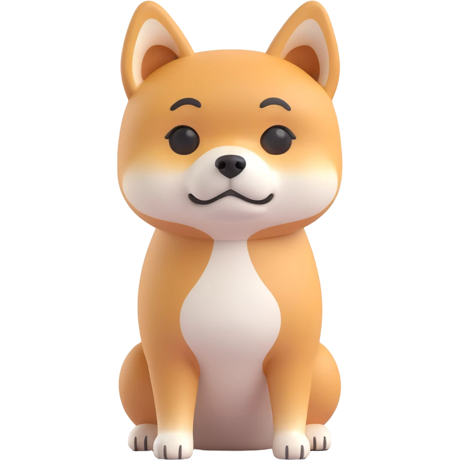 shiba inu standing, sad emoji