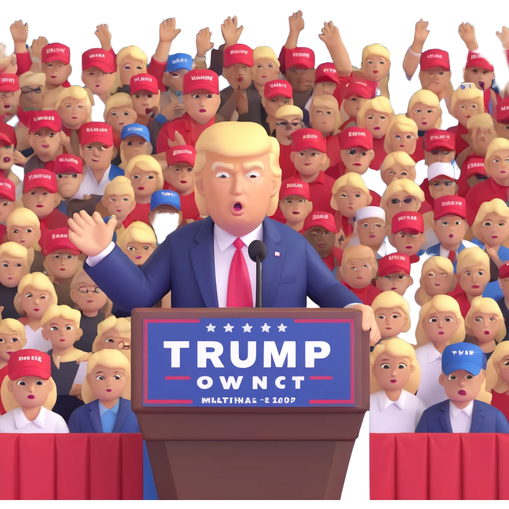 Donald Trump speaking at a rally emoji