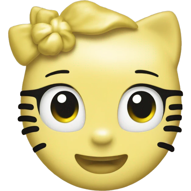 Yellow hello kitty color face only emoji