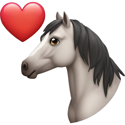 horse blowing heart kiss emoji