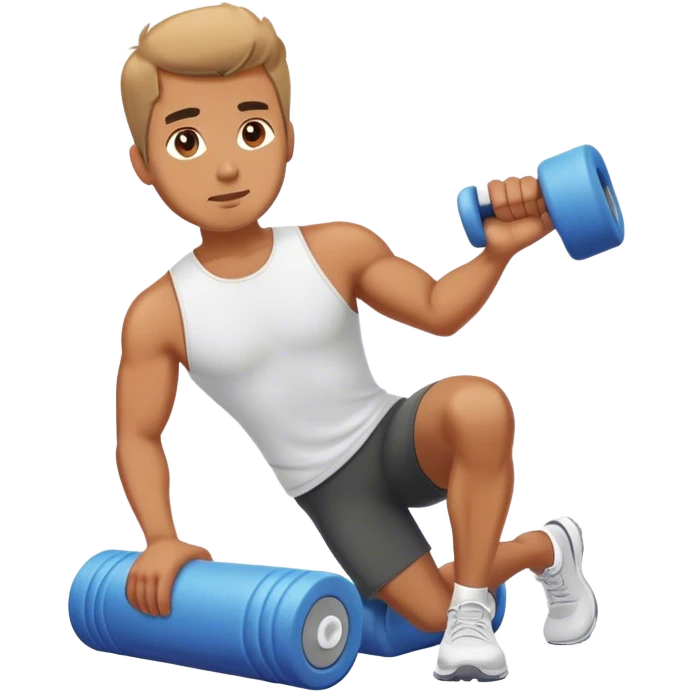 man using foam-roller emoji