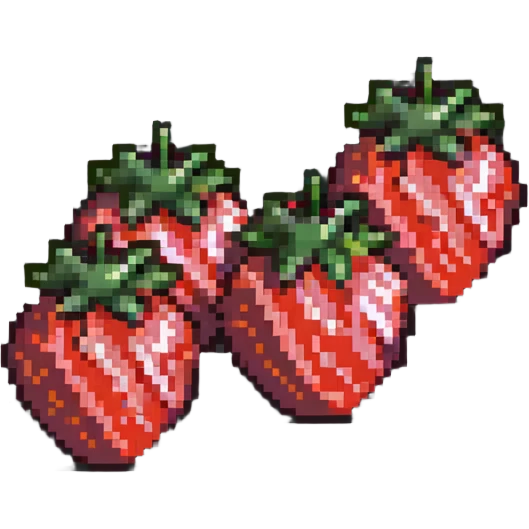 three strawberry tanghulu emoji