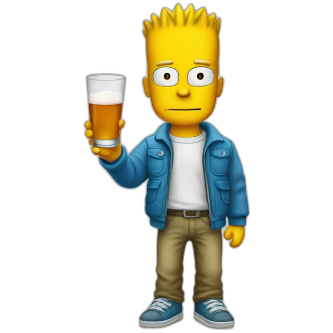 Bart simson avec un verre emoji