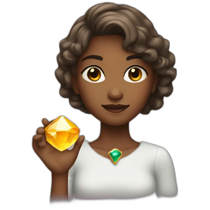 girl with a gem in his hands emoji