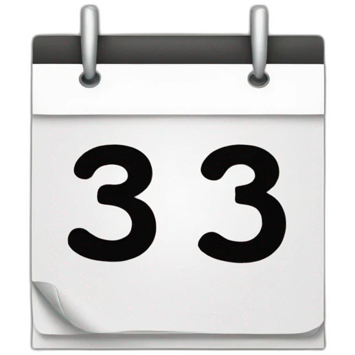 The number 33 written on a calendar emoji