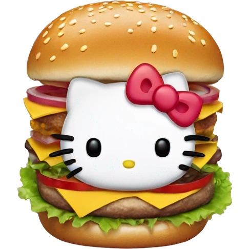 hello kitty burger emoji