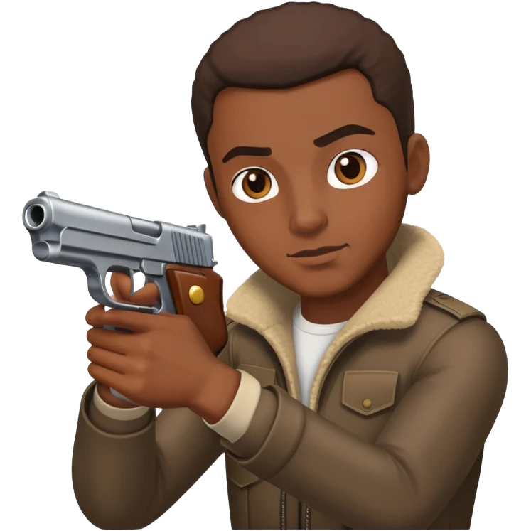 Black guy shooting a gun emoji