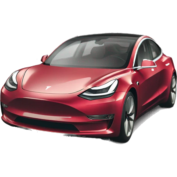 Tesla model 3 red from the front with door closed emoji