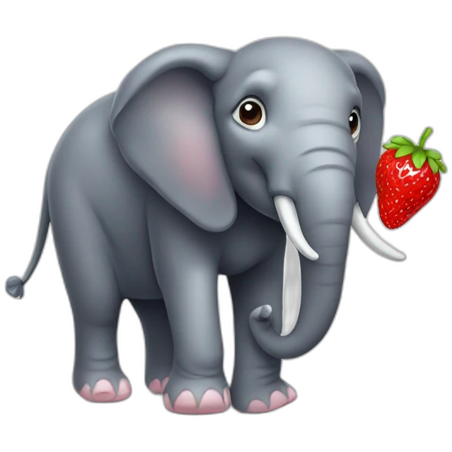 Élephant fraise emoji