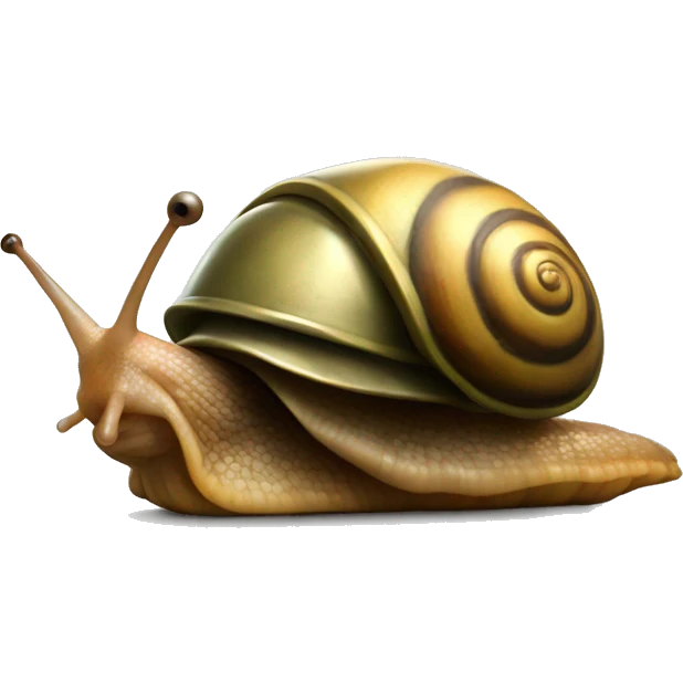A snail with a soldier's helmet emoji