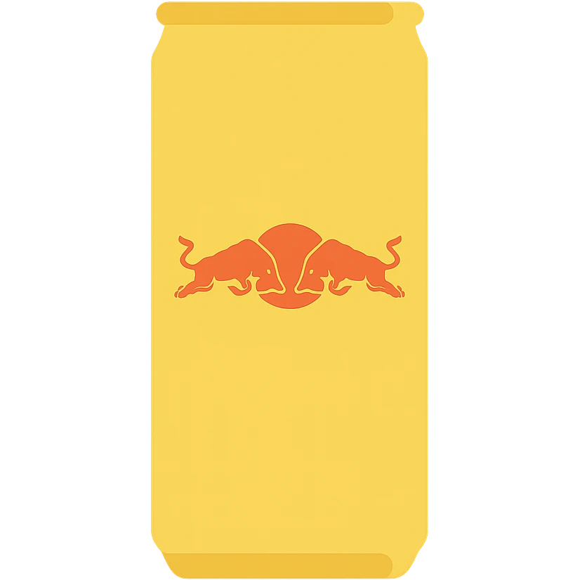 Flat icon Red Bull yellow emoji