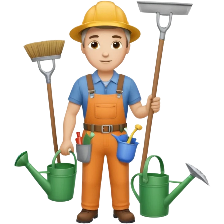 builder,gardener and sweeper emoji