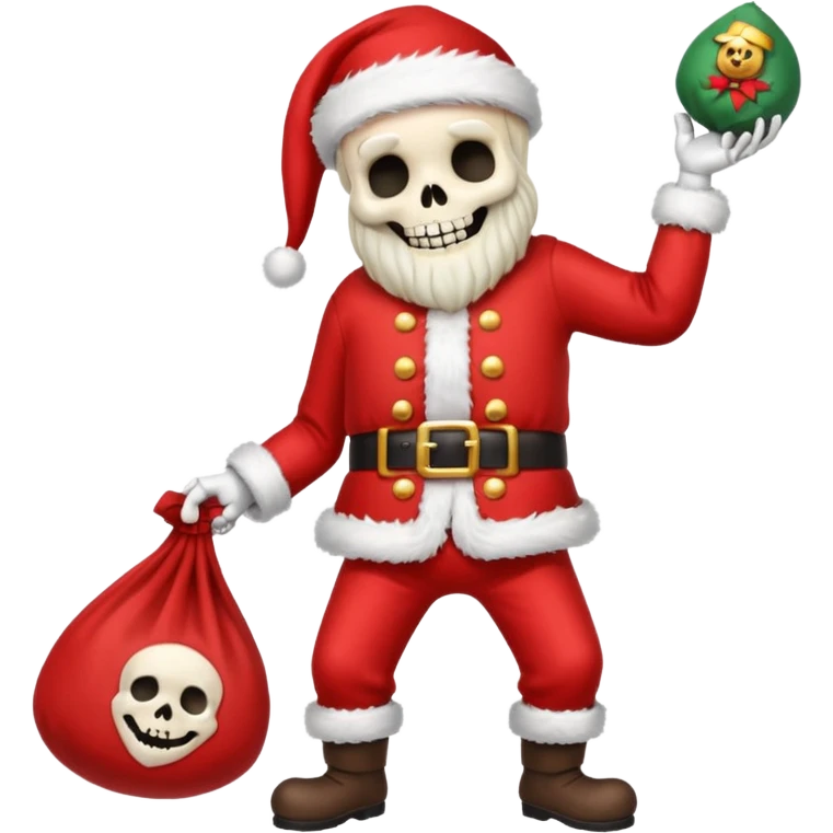 Skeleton death dressed as santa emoji