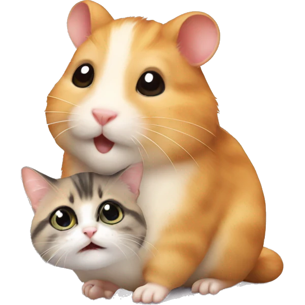 Hamster with a cat cute emoji
