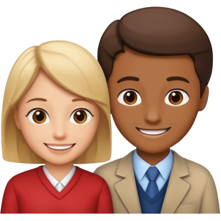 A teacher and a student having a conversation facing each other. emoji