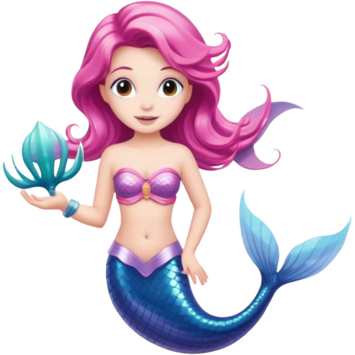 Mermaid wearing a light pink snorkel emoji