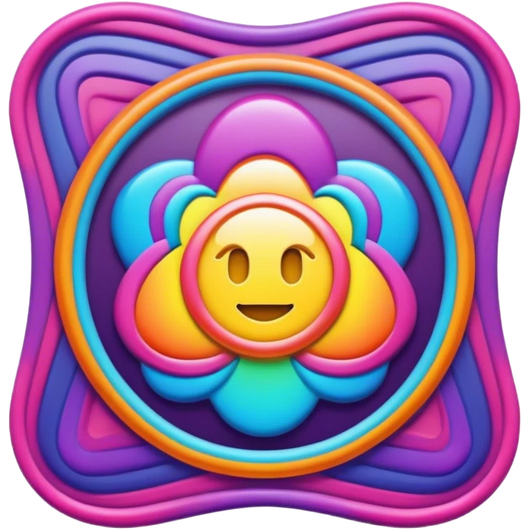 Psychedelic colored Border line emoji