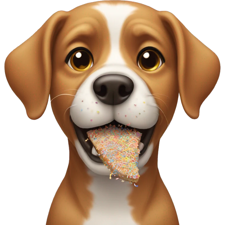 Dog eating sprinkles emoji