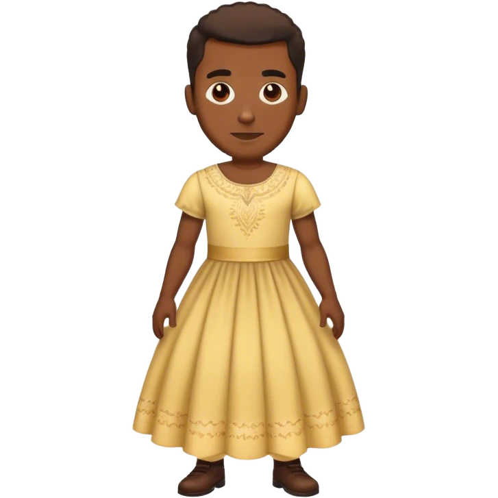 black man wearing a dress emoji