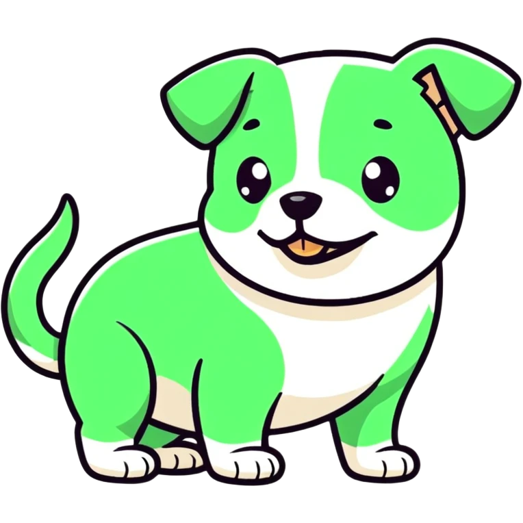 Green belly button dog emoji