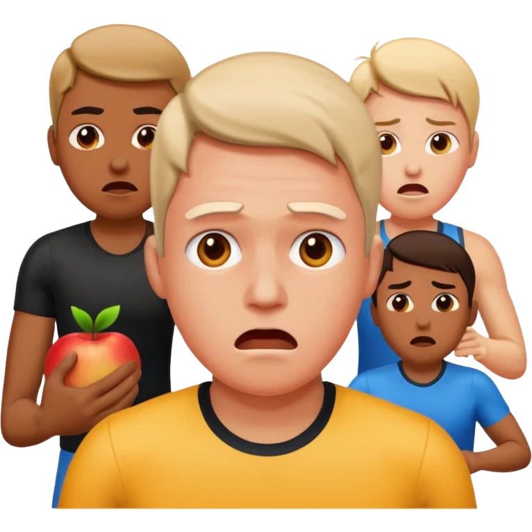 worried person falling behind running competitors, expressive and vibrant, apple style emoji emoji
