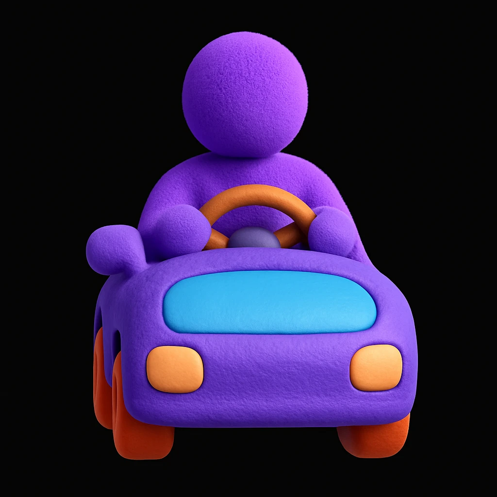 person driving a car emoji