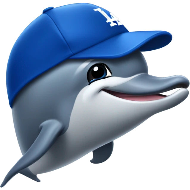 Dolphin with Los Angeles Dodgers cap  emoji