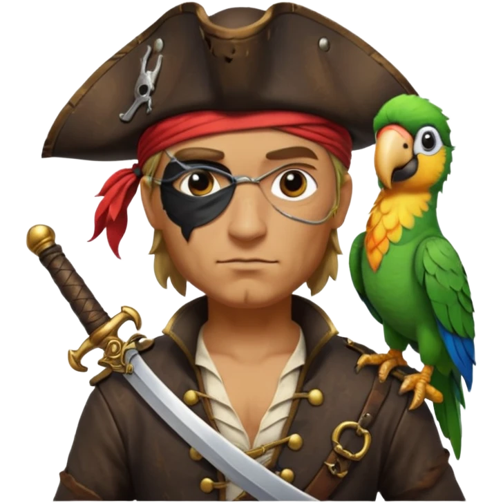 pirate and parrot emoji