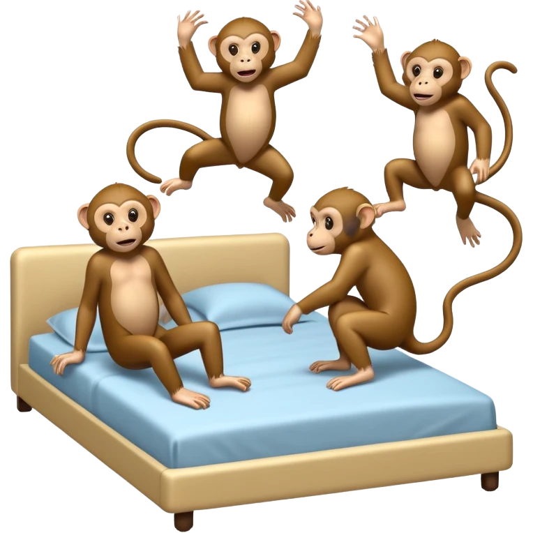 Cinco monitos salta en la cama uno se cayó se golpeó la cabeza mamá llamo al doctor ye le doctor dijo no más monos saita em la cama emoji