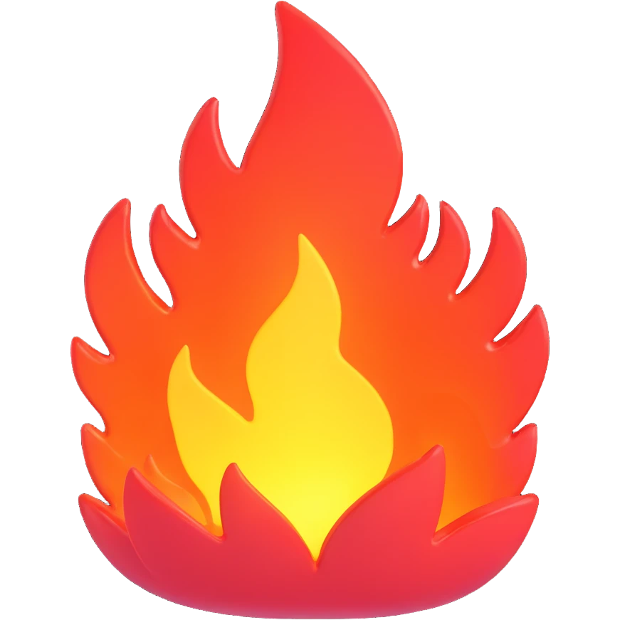 glossy 3D emoji style fire emoji